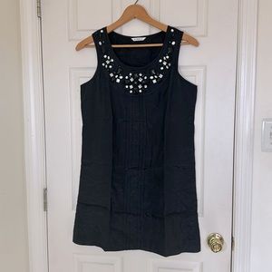 NWOT Black Dress With Stonework Neckline Size US 8